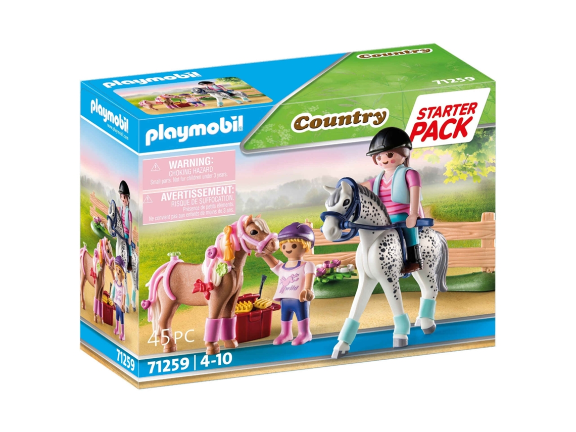 Playmobil Starter Pack 71259 Cuidado Dos Cavalos