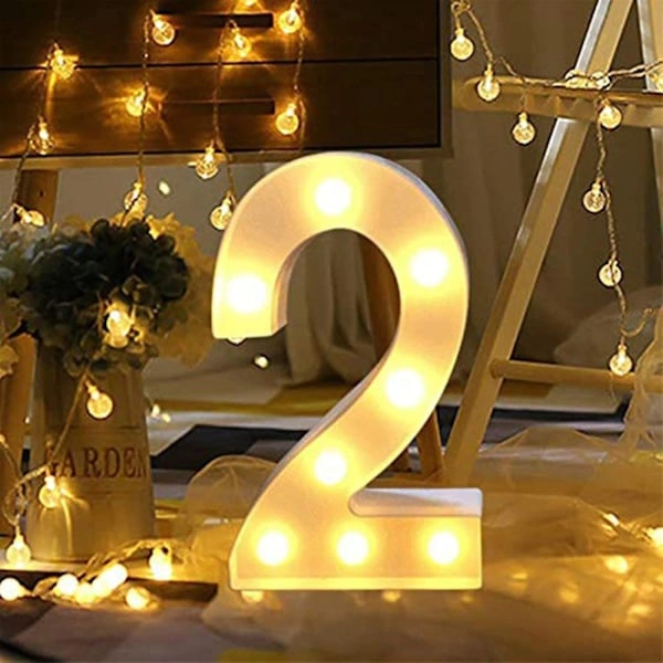 Luminária LED com números 0 1 2 3 4 5 6 7, luz branca decorativa, 2 unidades BRILVIBERA
