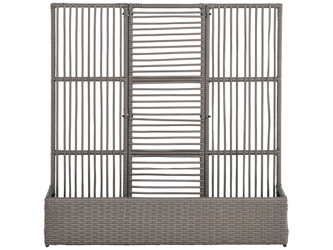 Vaso Com Spalier, Resistente Às Intempéries, Polyrattan, 103 X 29 X 103 Cm, Cinza