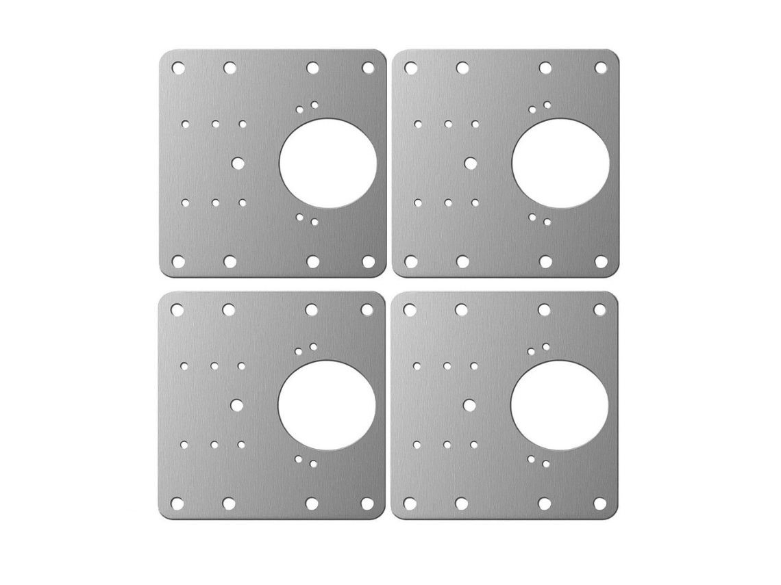 Placa De Reparo Para Móveis Com Dobradiças, Aço Inoxidável, 9x9 Cm, Pacote Com 4 Unidades Pacote Com 4
