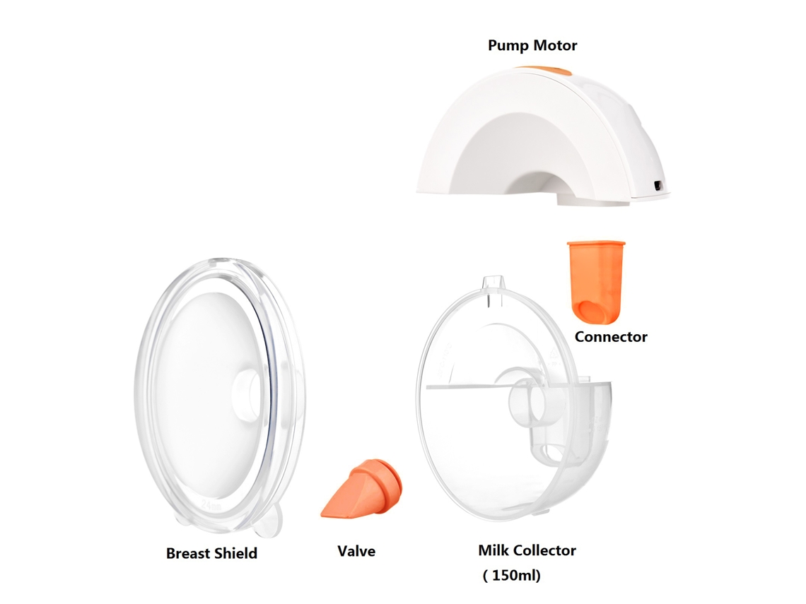 Primerox bomba de Leite Mamária Elétrica Vestível Sem Mãos Silenciosa 3 Modos 9 Níveis 150ml
