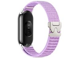Bracelete Para Xiaomi Smart Band 10/9/8 - Nylon - Estampa De Montanha - Fivela De Paraquedas Roxa