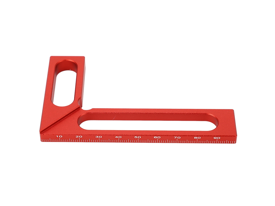 Régua de alumínio em formato de L com ângulo reto de 90° para marcenaria e carpintaria, 100 mm/3,9 pol.