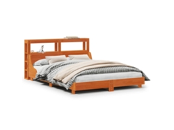 Bed Frame, Bed Frames Vidaxl Marrom Madeira De Pinho (150 X 200 Cm)