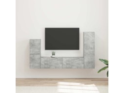 Vidaxl Conjunto De Móvel De Tv 4 Unid. Cinzento Derivados De Madeira