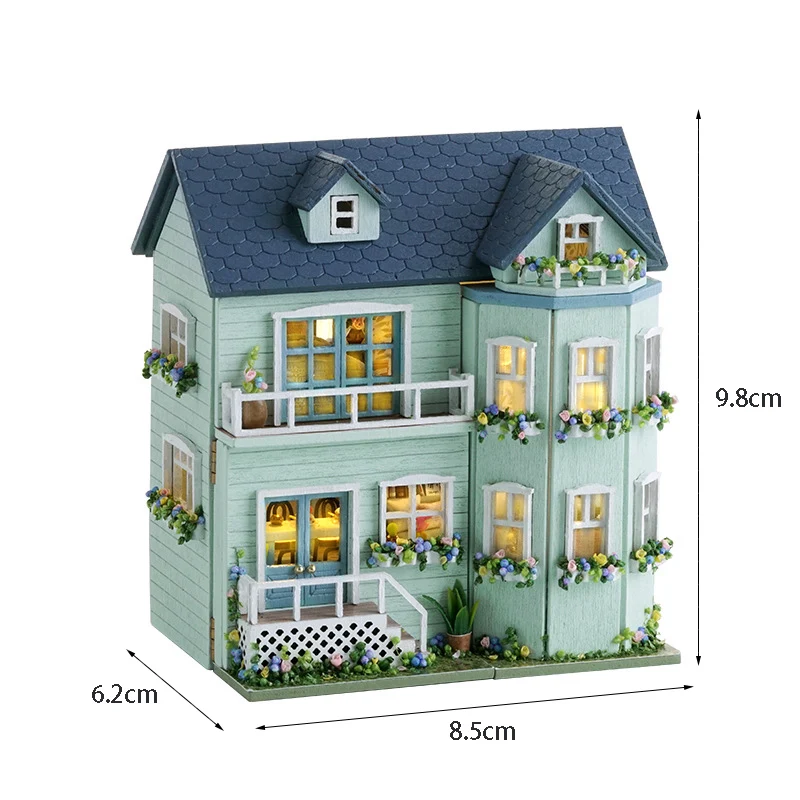 Kit de Casa de Bonecas de Madeira "série Casas em Miniatura" Modelo em Miniatura MDUG (estilo 1)