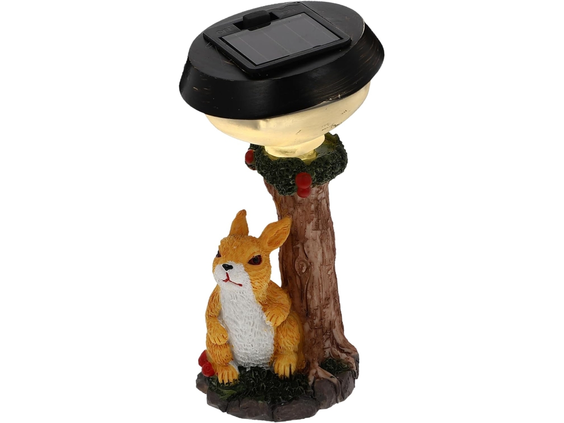 Luminária Solar Em Forma De Coelho Para Decoração De Jardim, Estátua De Animal Feita À Mão Em Resina, Iluminação Externa.