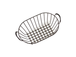Cesta de armazenamento de arame de ferro com alça para cozinha, pantry, banheiro, lavanderia preta S/MARCA
