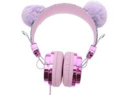 Fone De Ouvido Com Design Strass E Pompom Fio Cabo Abs Para Uso Diário