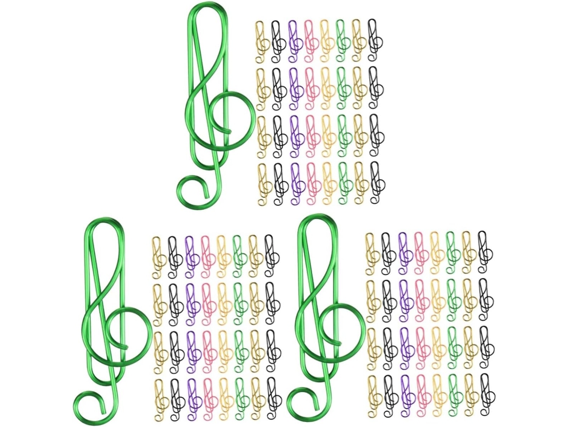 Conjunto de 3 clipes de mesa para papel, pequenos e macios, ideais para anotações, documentos e papéis.