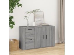 Vidaxl Aparador 100x33x59,5 Cm Derivados De Madeira Cinzento Sonoma