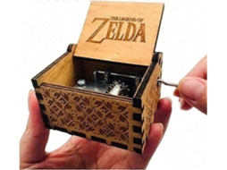 Caixa de Música Antiga Entalhada com Manivela, Tema The Legend Of Zelda AQUAFORGE
