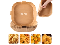 Papel Descartável Para Fritadeira A Ar Com Alça, 100 Unidades, Cor Natural, 20 Cm