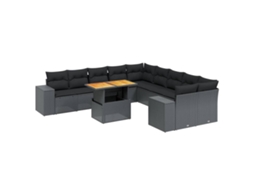 Garden Sofa Set, Garden Sofa Sets Vidaxl Preto Rattan / Vime (n/a)