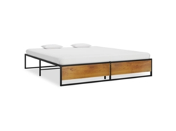 Vidaxl Estrutura de Cama 160x200 Cm Metal Preto