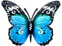 Arte Parede 3d Grande Borboleta Metálica Exterior Pendurada