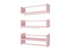 Prateleiras De Armazenamento De Parede, Madeira De Pinheiro Durável, Design Versátil, Rosa