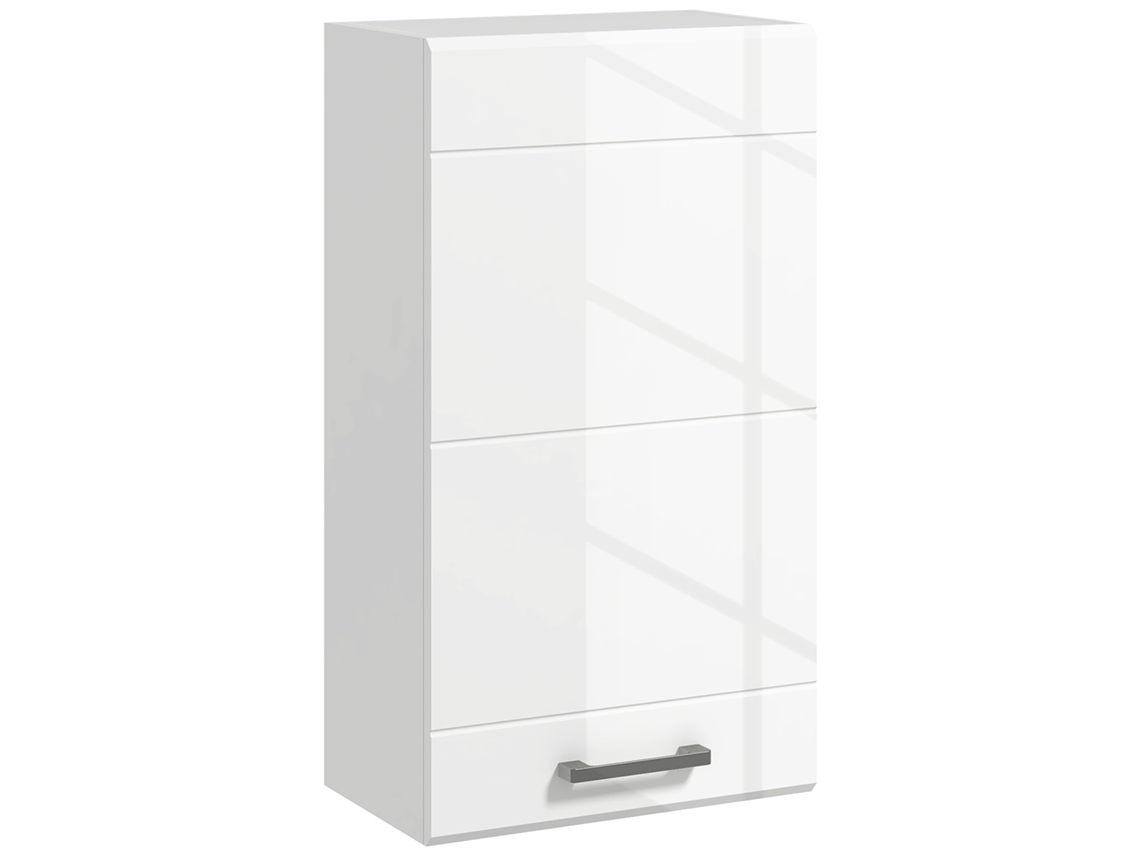 Móvel Casa Banho Suspenso C/ Prateleira Ajustável, Cozinha/lavandaria/quarto, Branco Brilhante