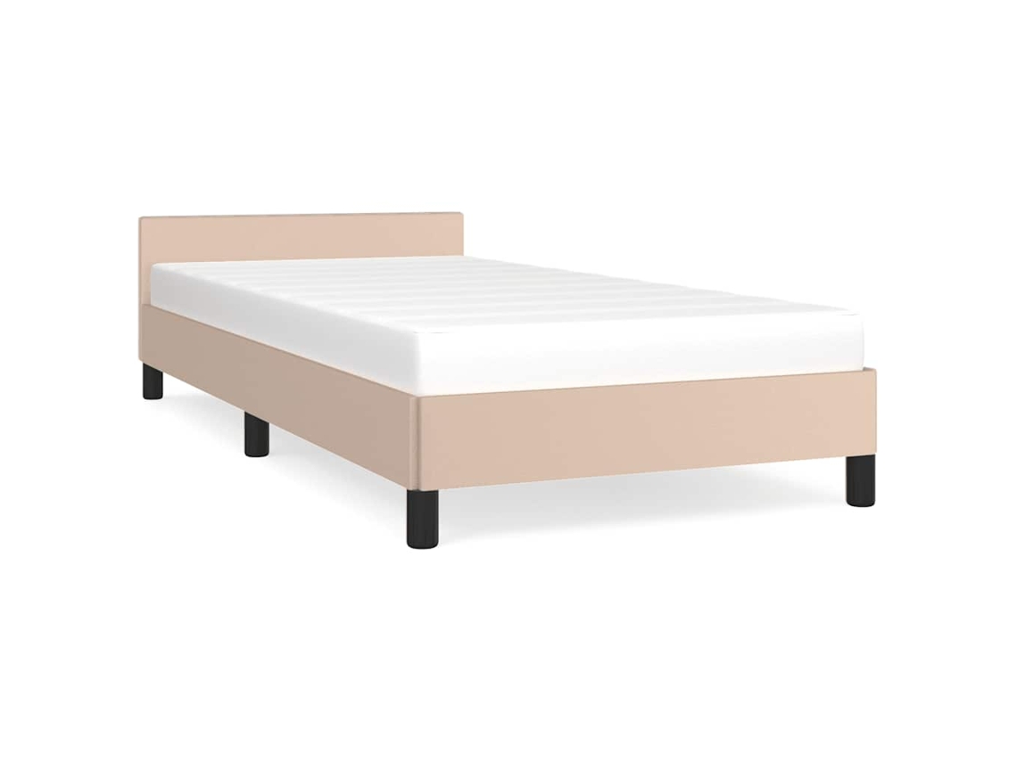 Bed Frame With Headboard, Bed Frames With Headboard Vidaxl Marrom Couro Artificial (90 X 200 Cm)
