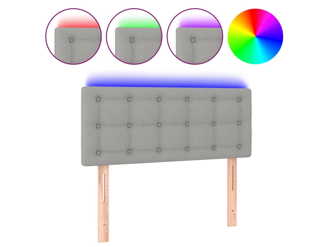 Led Headboard, Led Headboards Vidaxl Cinzeto Tecido (90 X 5 X 78/88 Cm)