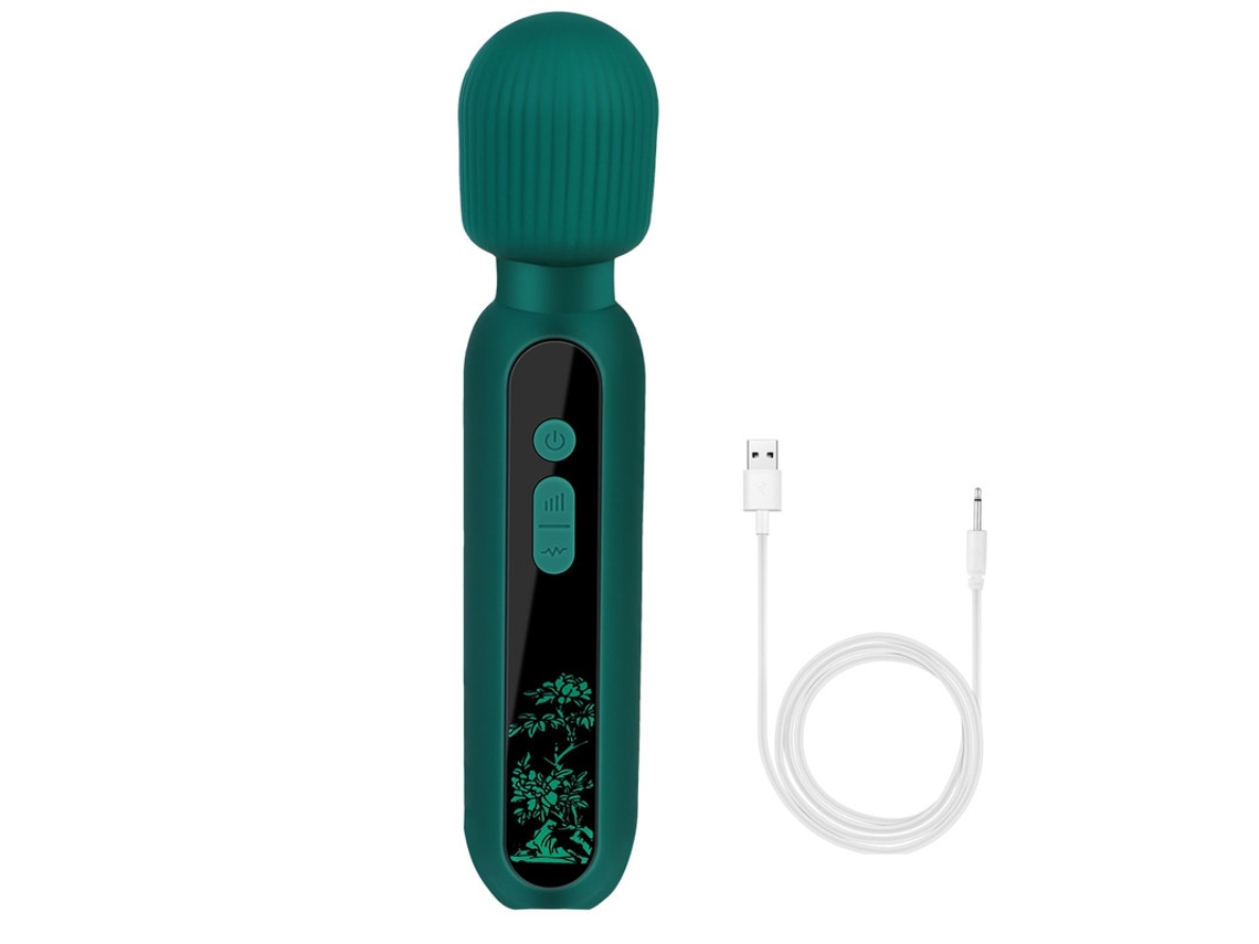 Vibrador De Varinha Mgica Com 12 Modos 5 Velocidades Para Mulheres (verde) Bestvite