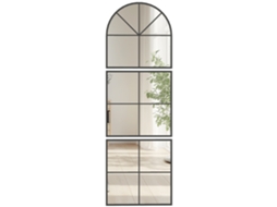 Espelho Parede 3 Peças Arco C/ Moldura Metal 60x2x180, Decorativo, Preto