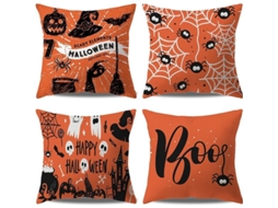 Capas para Travesseiros Decorativos de Halloween 45x45cm Conjunto de 4 | S/MARCA