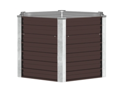 Vidaxl Canteiro Elevado Jardim Aço Galvanizado 129x129x77 Cm Castanho