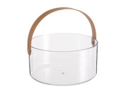 Cestinha de frutas portátil de plástico transparente com alça para frutas, legumes, petiscos, flores S/MARCA