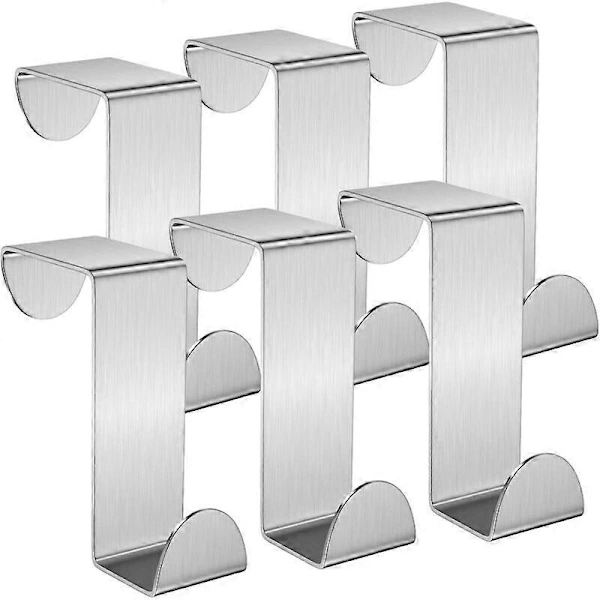 Gancho de Porta, Conjunto de 6 Ganchos para Casacos, Gancho de Porta em Aço Inoxidável para Porta Padrão, Gaveta, Armário BRILVIBERA