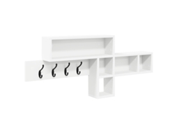 Conjunto 1 Armazenamento De Prateleira Para Casacos Vidaxl Branco Derivados De Madeira (100 X 12 X 43,5 Cm)