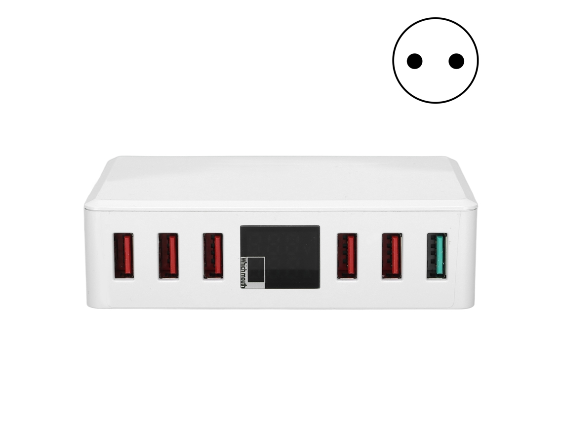 Hub de Carregador Usb de Mesa com múltiplas portas, carregamento rápido Qc3.0 e display digital