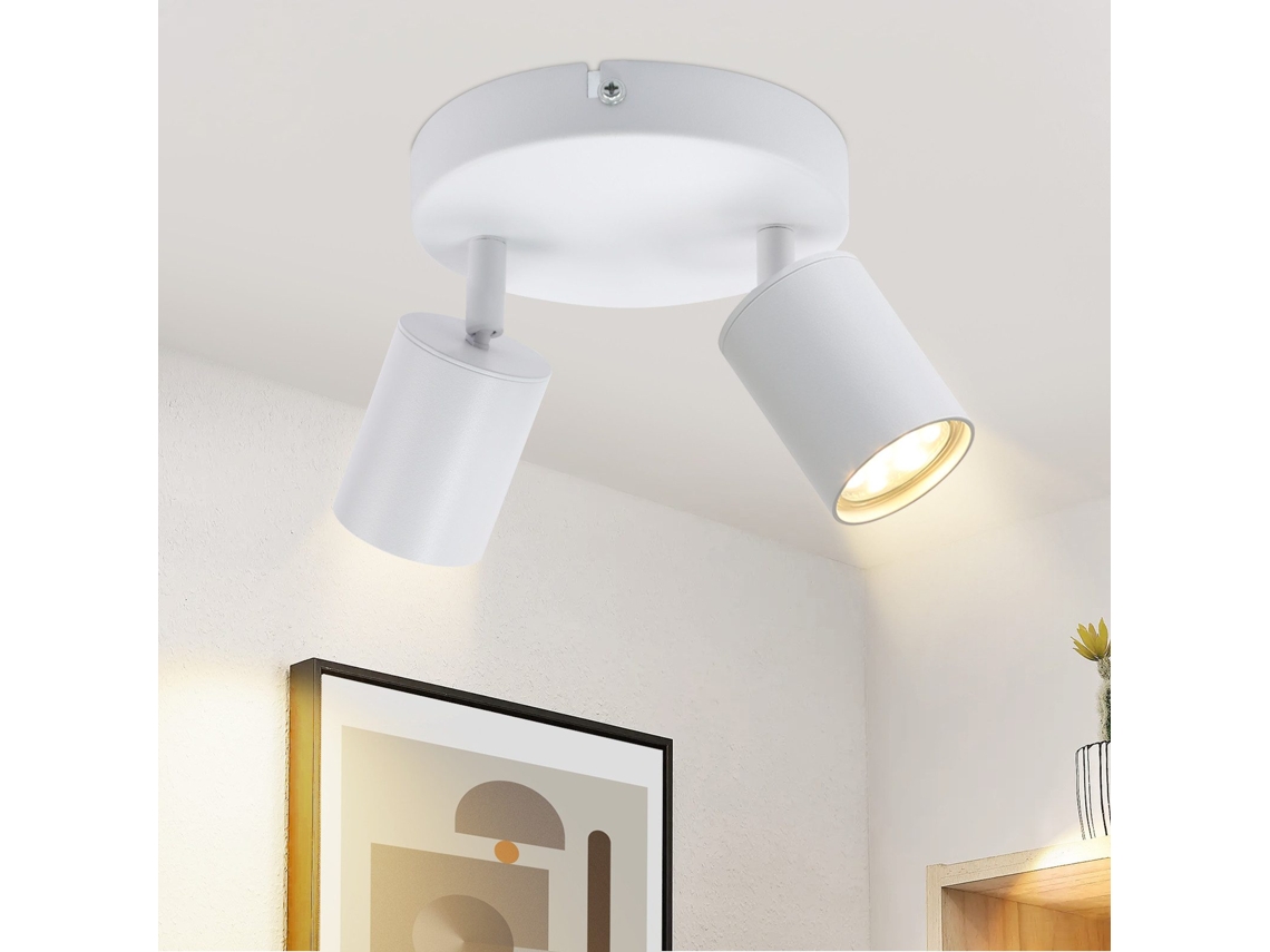 Foco De Teto Nettlife 2 Lâmpadas Pretas Gu10 Sala De Estar Moderna Luz De Teto Ajustável