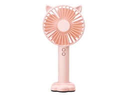 Ventilador Portátil Usb Recarregável Rosa Luz Noturna Suporte Celular