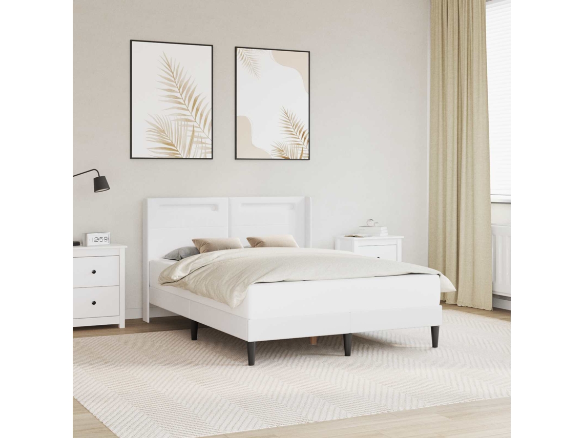 Vidaxl Estrutura da Cama Branco 160 X 200 Cm Couro Sintético