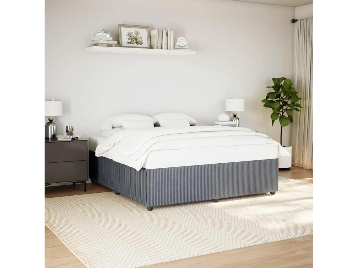 Estrutura De Cama Sem Colchão 180x200 Cm Veludo Cinzento-escuro