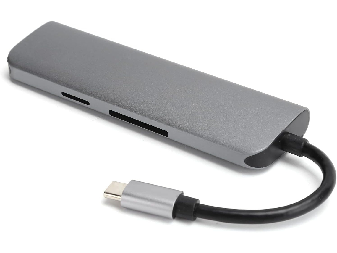 Hub Usb Tipo C 7 Em 1 Com Interface Multimídia 4k Hd + 3 Portas 3.0