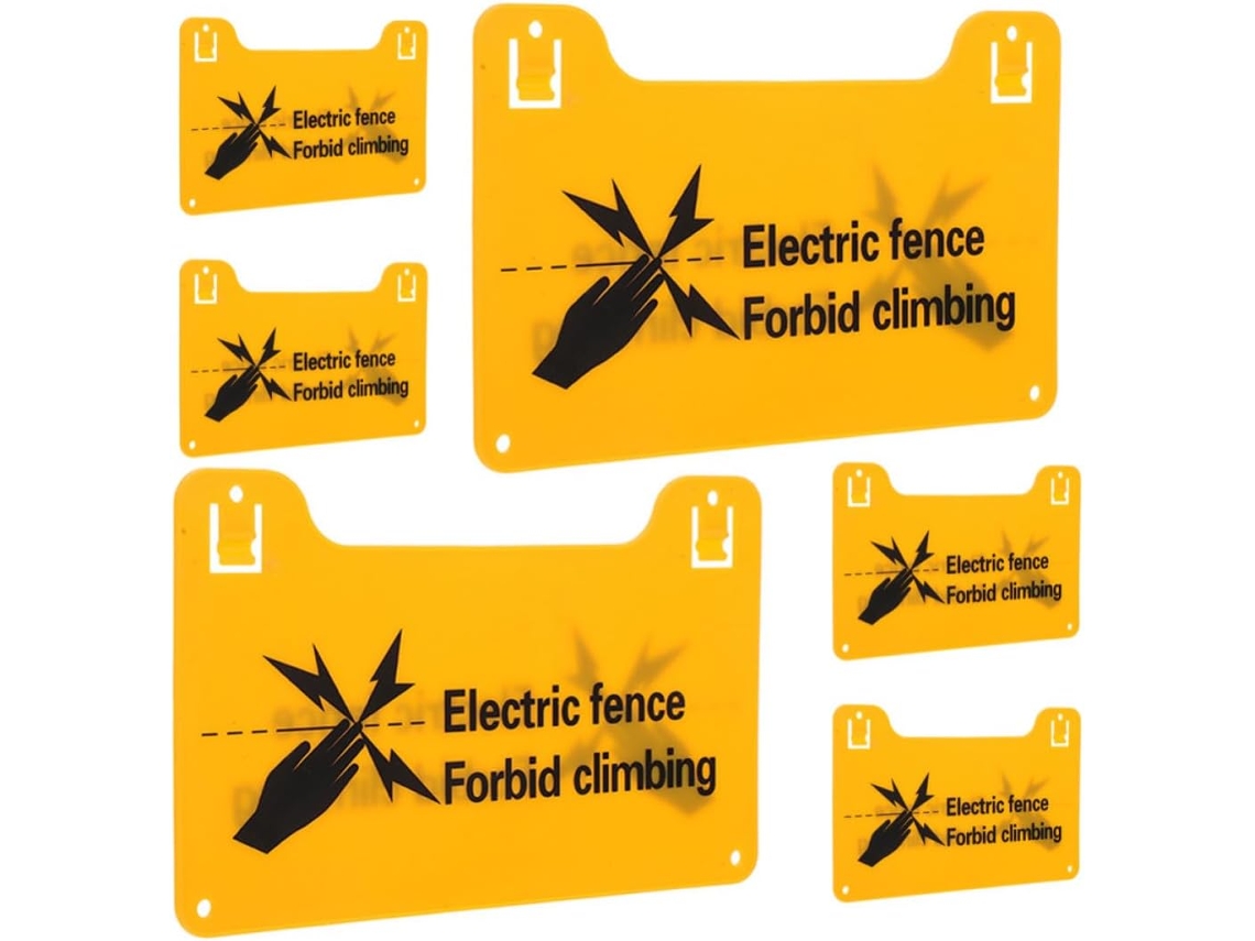 Placas De Aviso Para Cerca Elétrica, 6 Peças, Pvc Amarelo |
