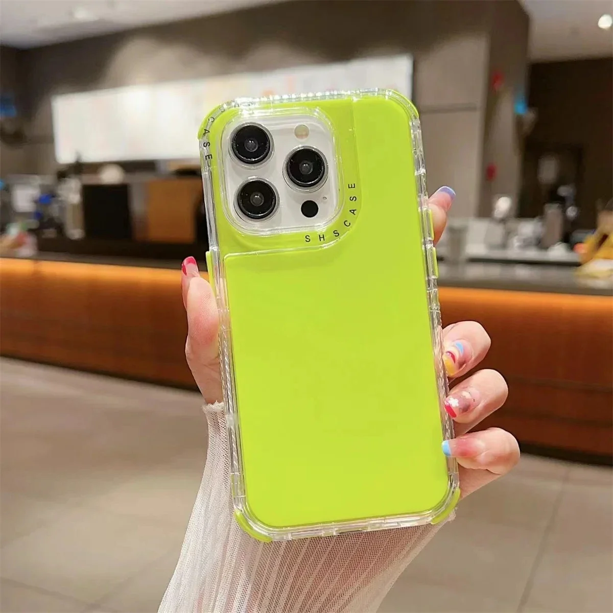 Capa 3 Em 1 Para Iphone (verde Fluorescente, Iphone 16 Plus), Com Proteção Contra Quedas De Nível Militar.