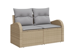 Conjunto 1 Sofá De Jardim Vidaxl Bege Vime Pe (124 X 62 X 69cm)