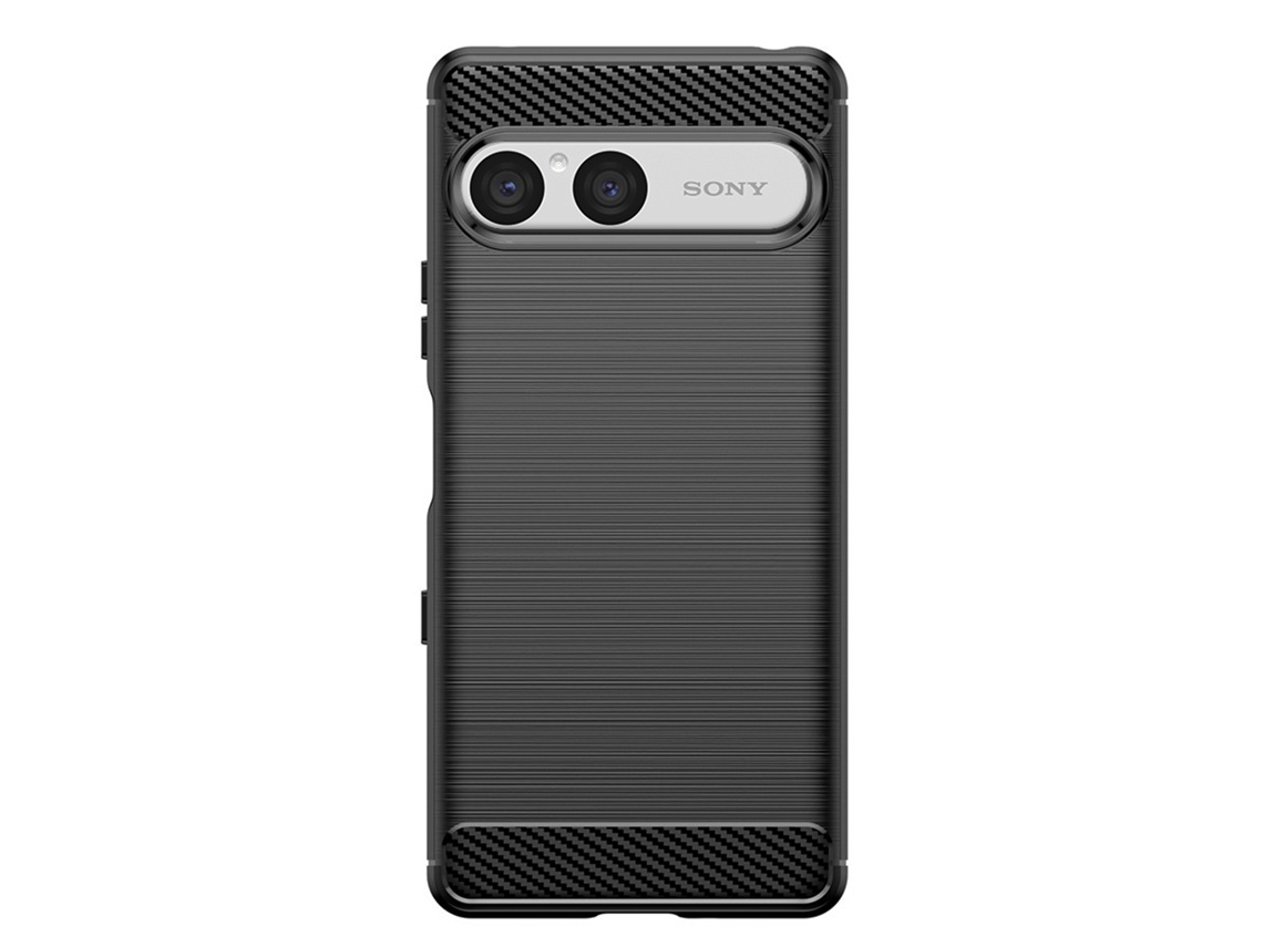 Capa Para O Xperia 10 Vii Em Silicone Com Efeito De Carbono E Textura Escovada