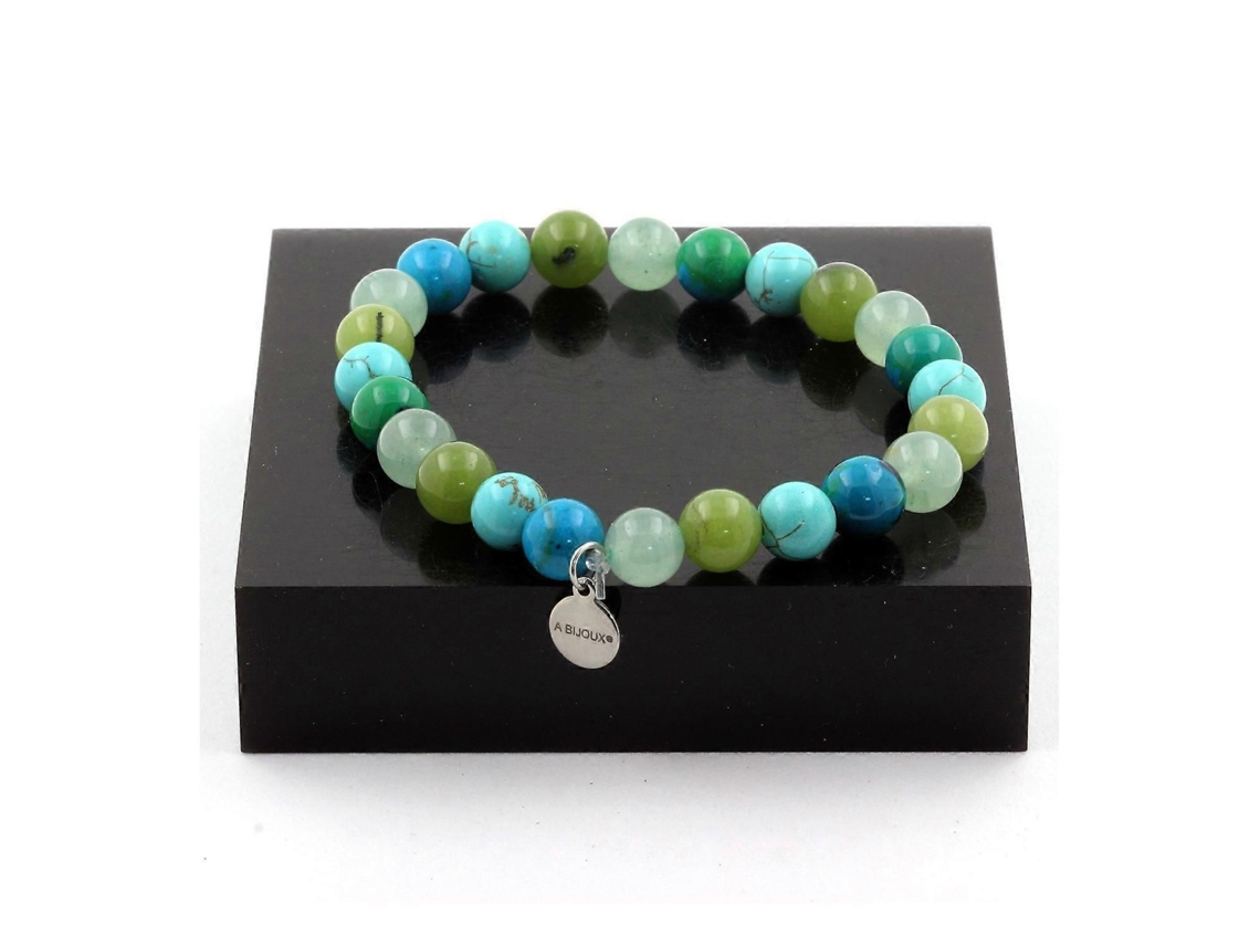 Pulseira De Jade Com Contas De Aventurina, Crisocola E Turquesa (8 Mm)