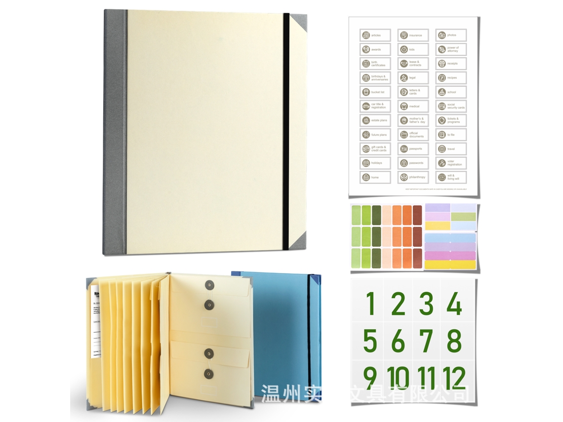 In Case I Go Missing Binder Manila Folder Accordion File Pocket Organizer, Beige
