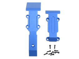 Mali placa de Proteção Dianteira e Traseira de Alumínio para Carro Rc Traxxas 1/16 Revo Slash Azul