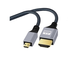 Cabo Hdmi para Micro Extra Longo 5m, 4k 120hz, Banhado a Ouro, Conexão Wellngs Adaptador AQUAFORGE