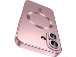 Capa Protetora - E.f.connection - Para Iphone 17 - Silicone Líquido Com Anel Magnético Rosa