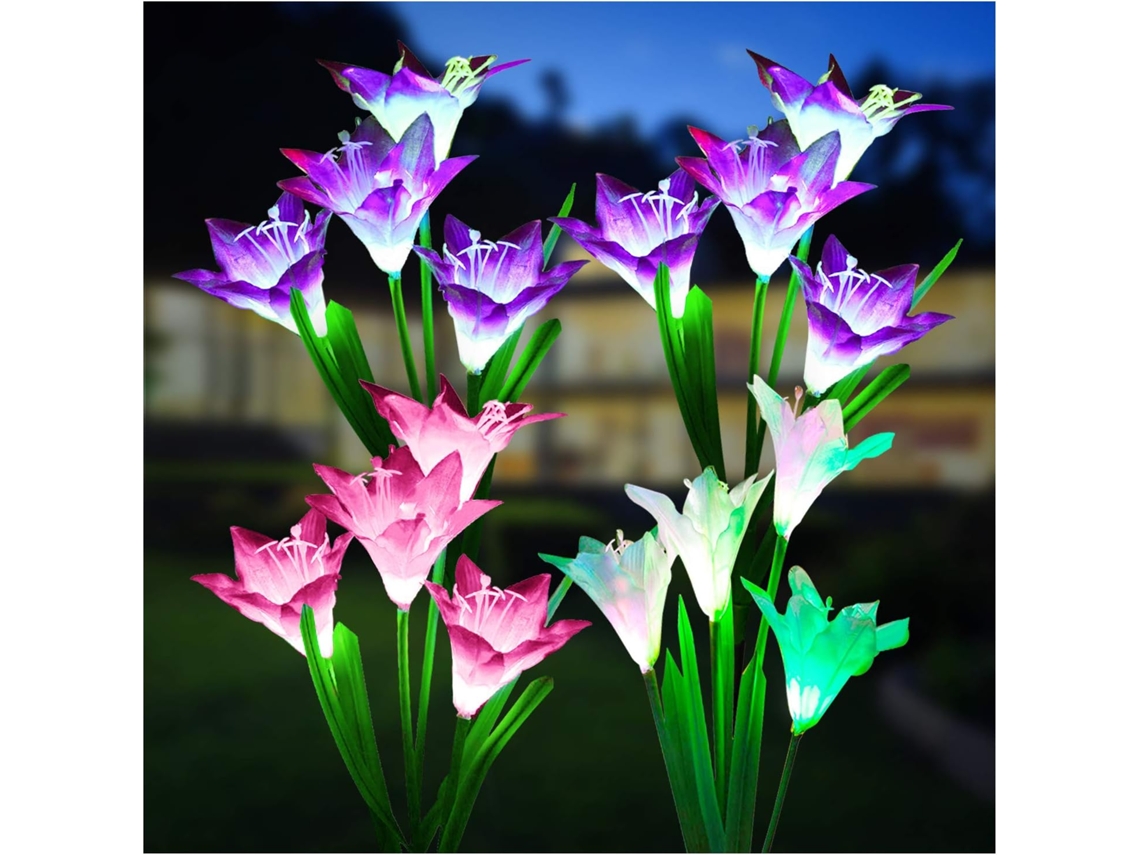 Kit com 4 Unidades, Luminária Solar para Exterior, para Jardim, com Iluminação Led, com Instalação Simples AQUAFORGE