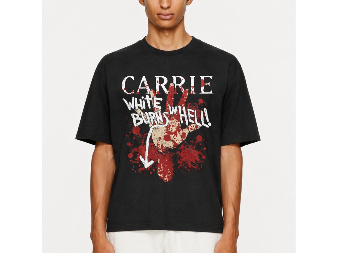 Rockinstone Carrie Burns In Hell Black Adult T-shirt Size:l