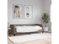 Sofá cama con colchón de 80x200 cm, tela gris-marrón