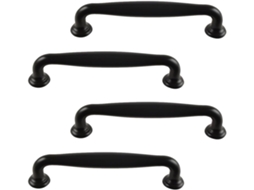 Puxadores Inoomp Para Portas De Armário, Pretos, Com Distância Entre Furos De 96mm, Em Liga De Alumínio, Conjunto De 4 Peças